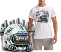 Miami Downtown Dolphin Football Helmet Short Sleeve T-Shirt