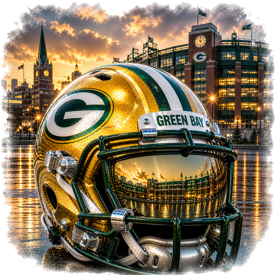 Green Bay Helmet Packers Football Stadium Short Sleeve T-Shirt