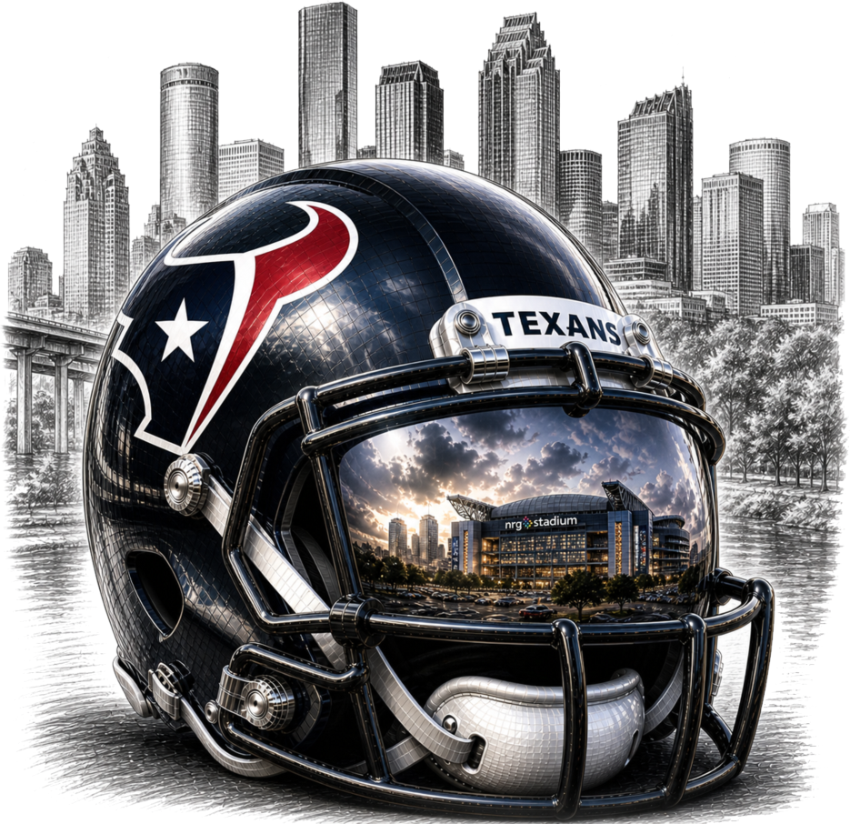 Downtown Texans Helmet Short Sleeve T-Shirt