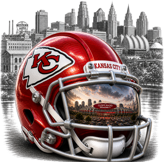 Kansas City Football Helmet Short Sleeve T-Shirt