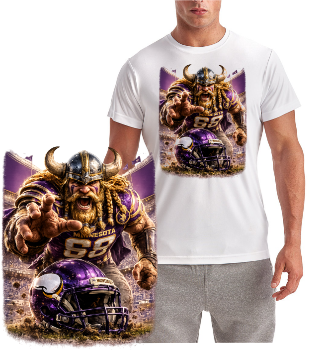 Minnesota Viking Helmet Short Sleeve T-Shirt