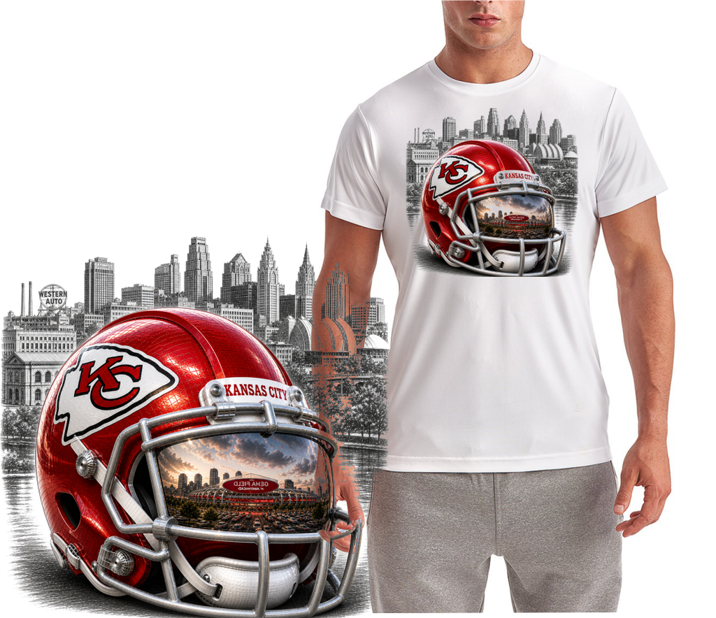 Kansas City Football Helmet Short Sleeve T-Shirt
