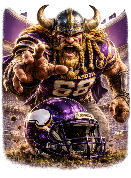 Minnesota Viking Helmet Short Sleeve T-Shirt