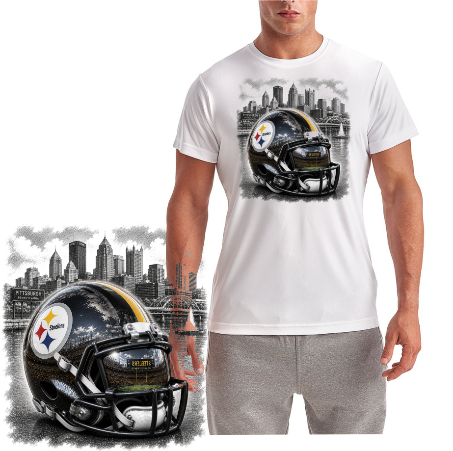 Downtown Pittsburgh Helmet Short Sleeve T-Shirt
