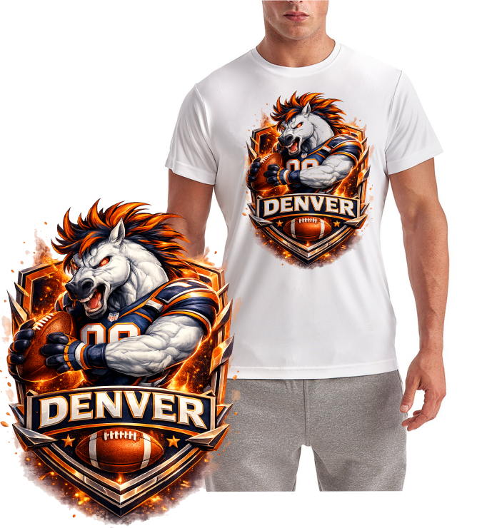 Denver Mad Bronco Football Short Sleeve T-Shirt