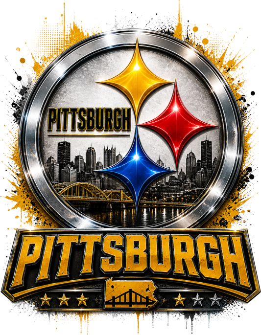 Pittsburgh Steel City Football Logo Short Sleeve T-Shirt