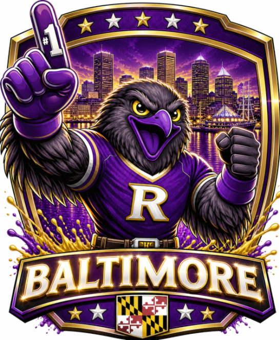 Baltimore Raven Shield Football Logo Short Sleeve T-Shirt