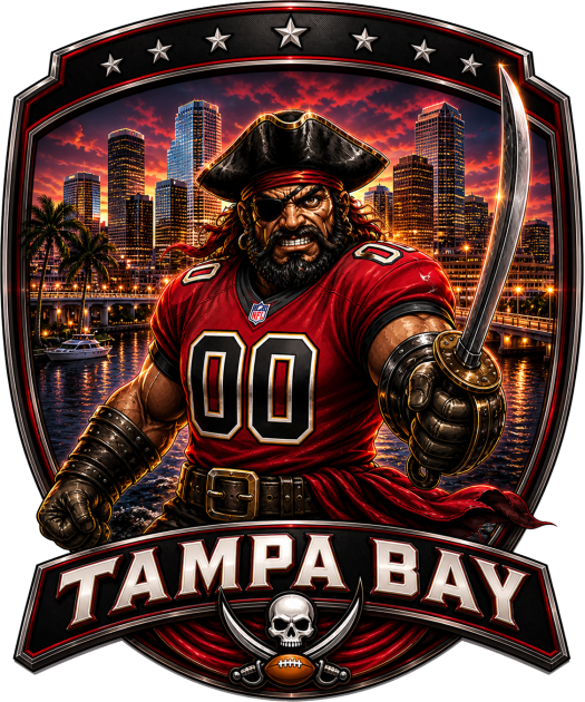 Tampa Bay Downtown Buccaneer Shield Short Sleeve T-Shirt