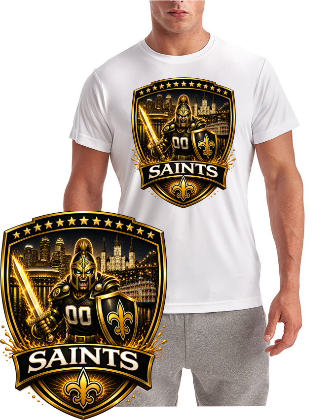 Saints Football Shield New Orlean Short Sleeve T-Shirt