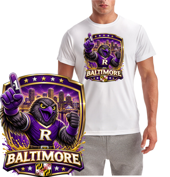Baltimore Raven Shield Football Logo Short Sleeve T-Shirt