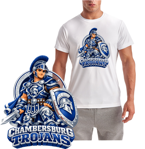 Chambersburg Trojan Mascot Short Sleeve T-Shirt