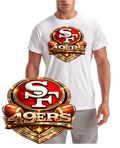 49ers Shield with Football Design Short Sleeve Tee