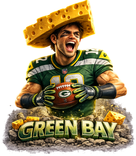 Green Bay Fan Cheese Head Football Short Sleeve T-Shirt