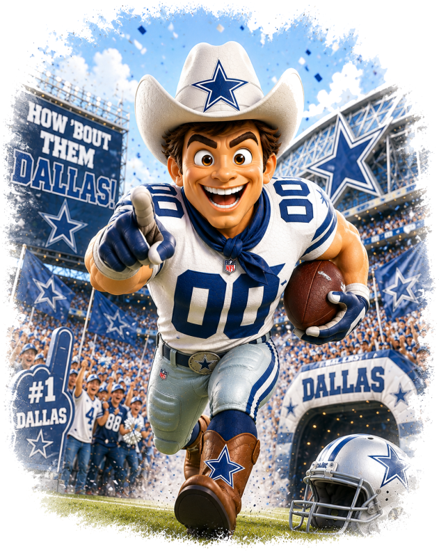 Dallas Mascot Stadium Run Short Sleeve T-Shirt