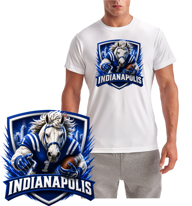 Indianapolis Colt Shield Design Short Sleeve T-Shirt