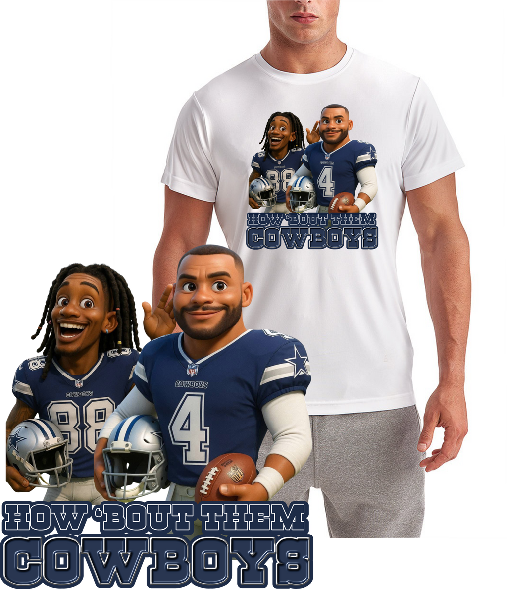 Dak Dallas Cowboy Cartoon Short Sleeve T-Shirt