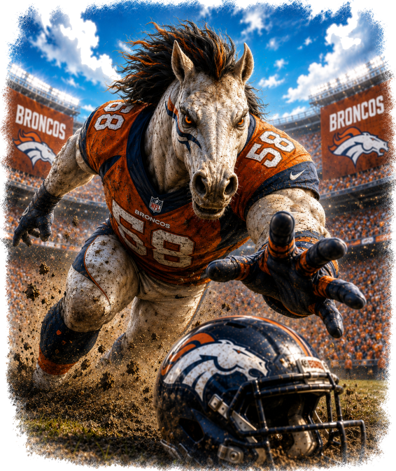 Bronco in the Denver Stadium Short Sleeve T-Shirt