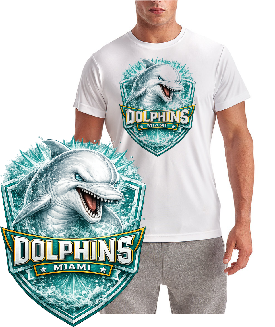Dolphins Shield Miami Short Sleeve T-Shirt