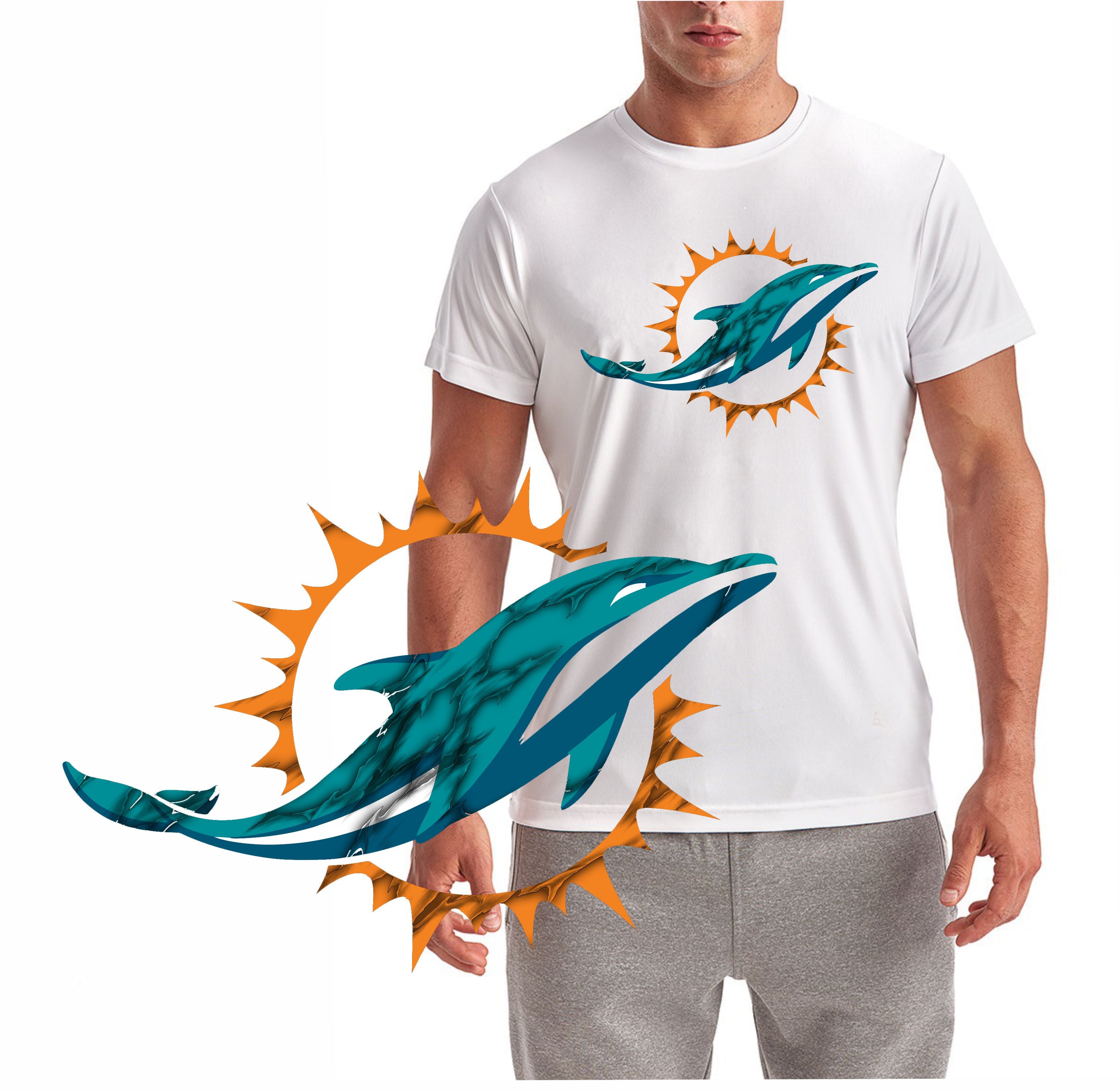 Miami Water Reflection Dolphin Short Sleeve T-Shirt
