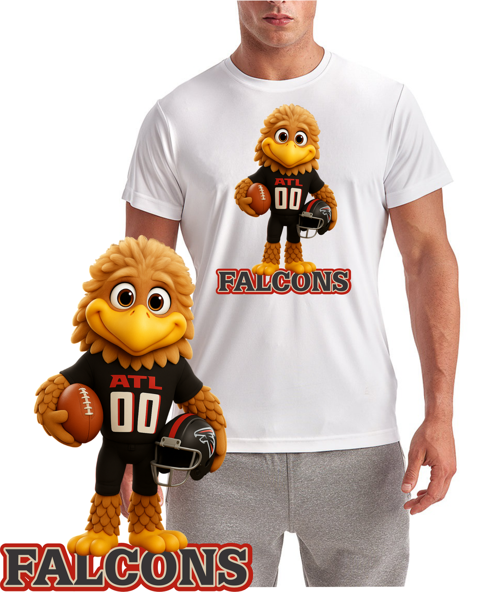Falcon Atlanta Mascot Football Short Sleeve T-Shirt