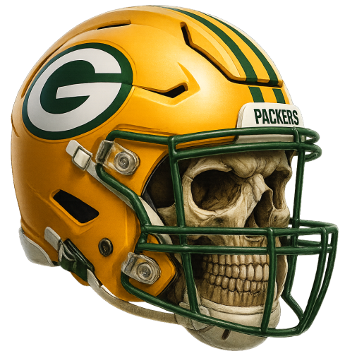 Green Bay Football Packers Skull Short Sleeve T-Shirt