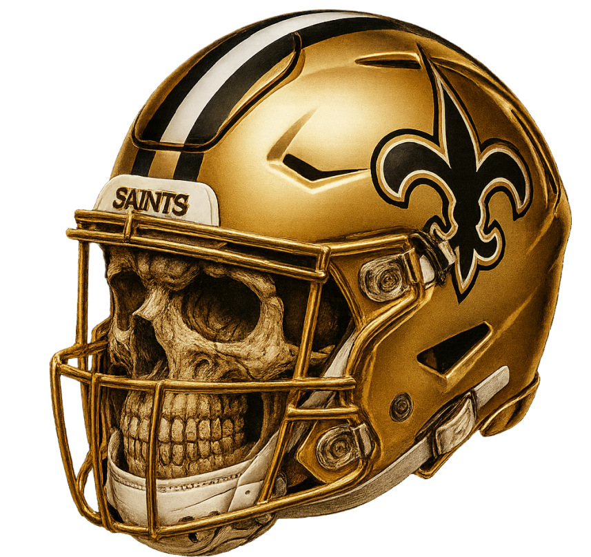 New Orlean Saints Football Skull Short Sleeve T-Shirt