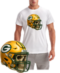 Green Bay Football Packers Skull Short Sleeve T-Shirt