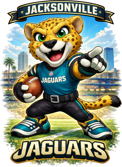 Jacksonville Jaguars Cartoon Style Short Sleeve T-Shirt