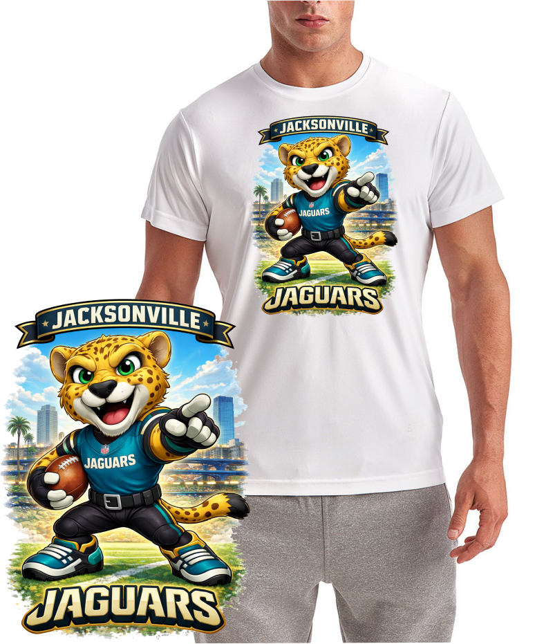 Jacksonville Jaguars Cartoon Style Short Sleeve T-Shirt