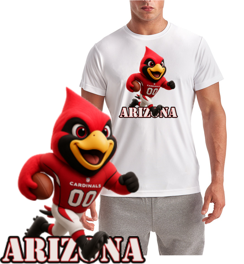Cardinal Mascot Runner Short Sleeve T-Shirt