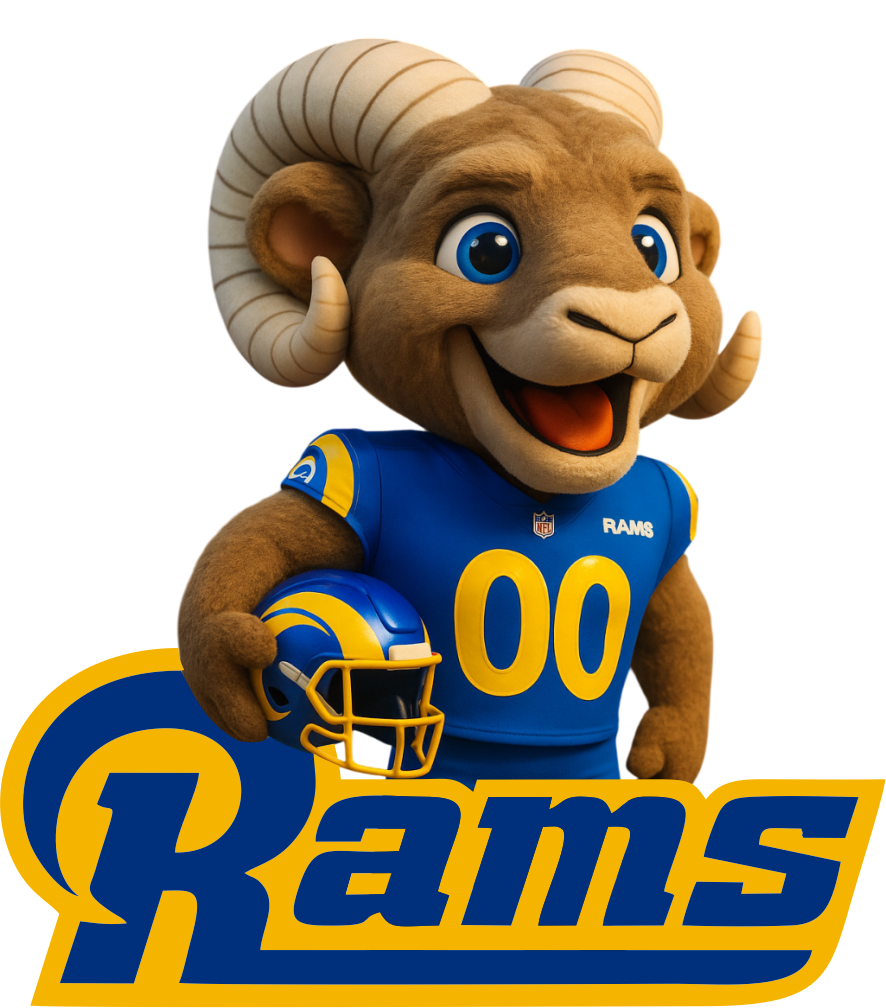 Rams Mascot Pixar Style Football Short Sleeve T-Shirt