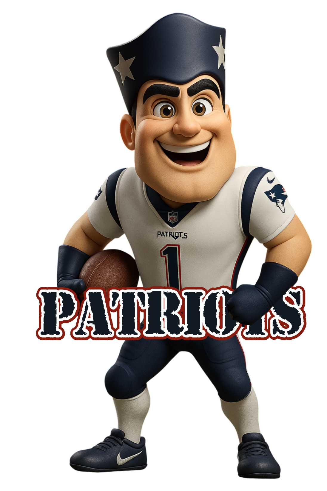 New England Football Patriot Mascot Short Sleeve T-Shirt