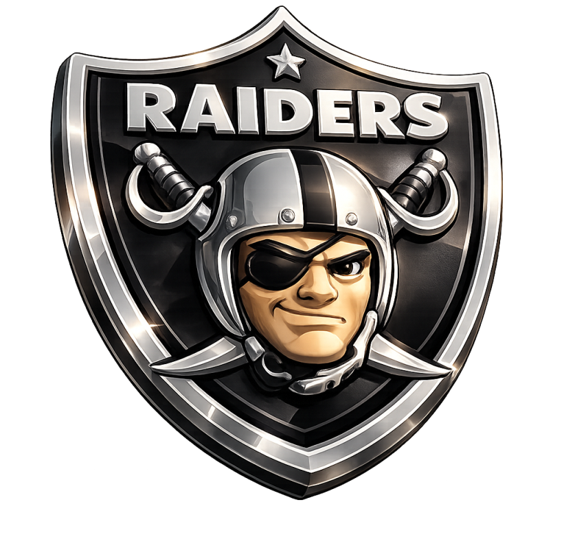 Raiders Shield 3D Look Las Vegas Football Short Sleeve T-Shirt