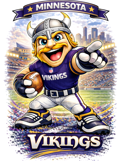 Minnesota Viking Football Cartoon Short Sleeve T-Shirt