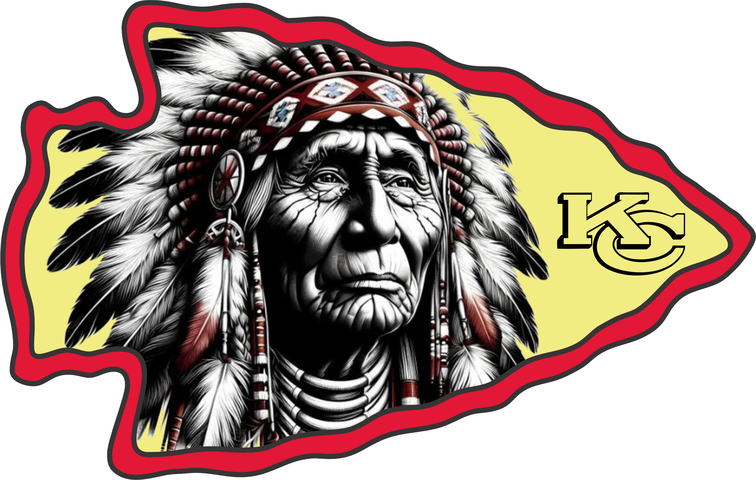 Chief Arrow Red & Yellow Short Sleeve T-Shirt