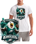 Philadelphia Eagle Shield Mascot Football Short Sleeve T-Shirt