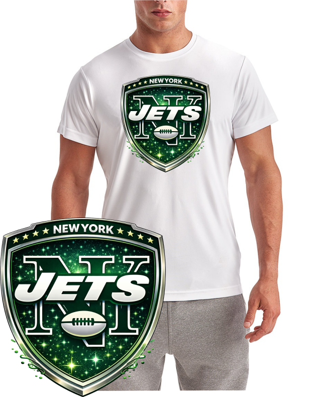 NY Jets Shield Football Logo Short Sleeve T-Shirt