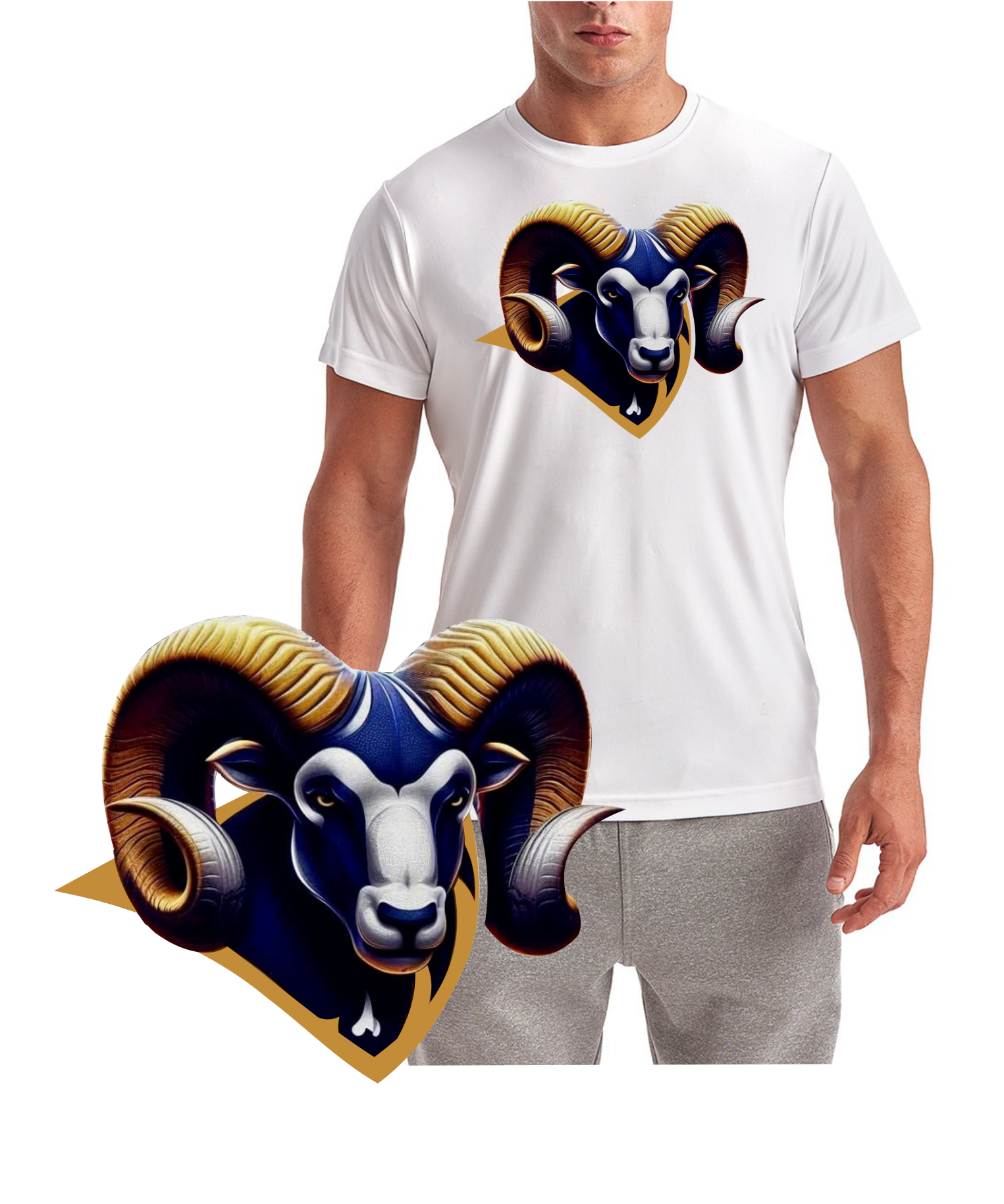 LA Rams Football Head Short Sleeve T-Shirt