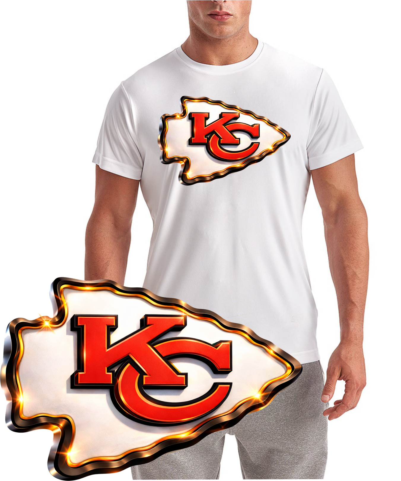 Kansas City 3D Effect Short Sleeve T-Shirt
