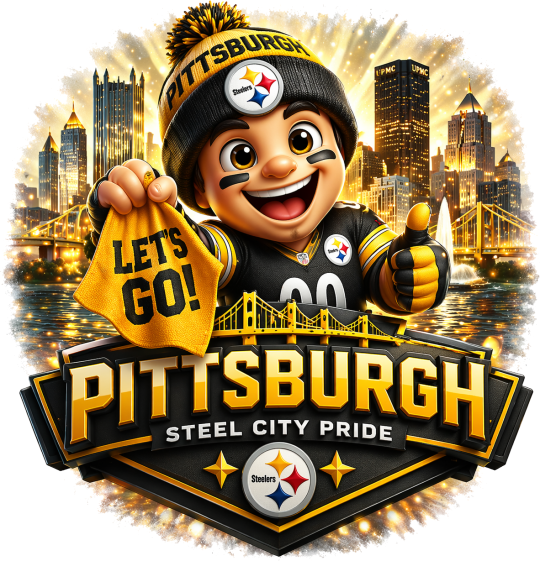Pittsburgh Steeler Cartoon City Short Sleeve T-Shirt