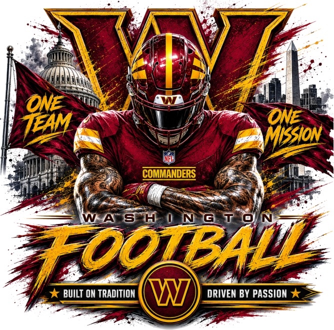 Downtown Washington Football Player Short Sleeve T-Shirt