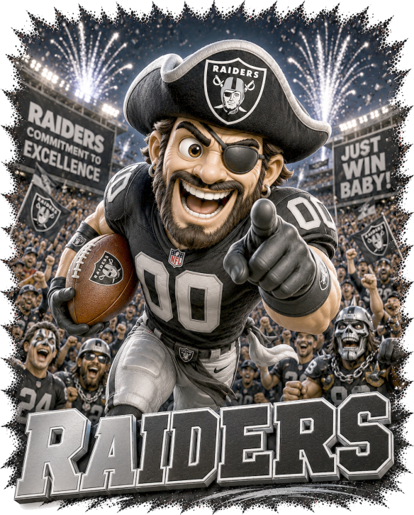Raider In The Stadium Football Mascot Short Sleeve T-Shirt