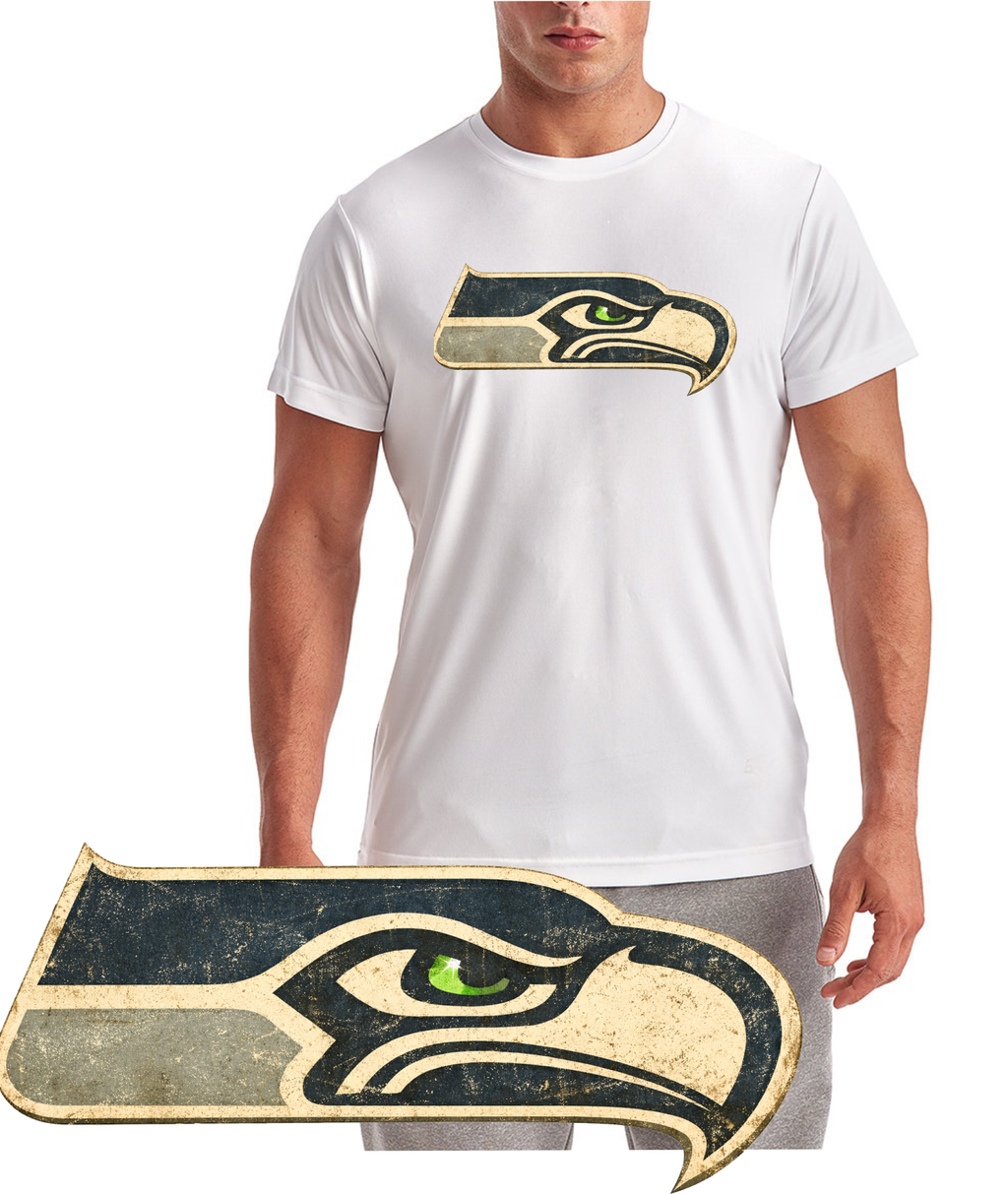 Seattle Seahawk Rustic Football Logo Short Sleeve T-Shirt