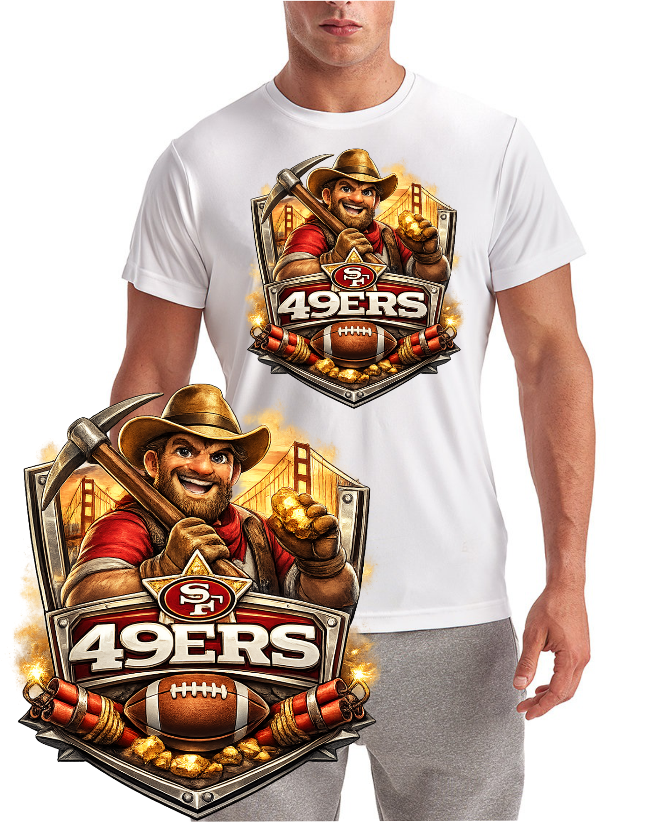 49er with Gold Short Sleeve T-Shirt