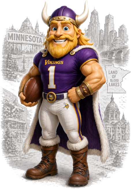Minnesota Vikings Football Mascot Short Sleeve T-Shirt