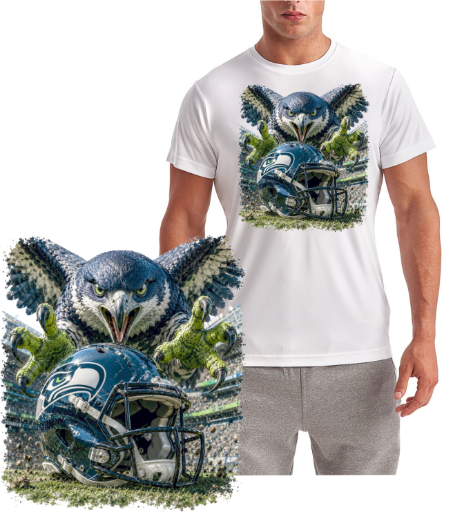 Seattle Seahawks Football Helmet Short Sleeve T-Shirt
