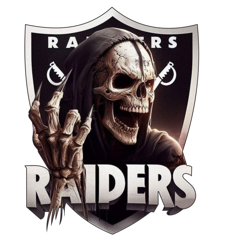 Los Vegas Raider Skully Football Shield Short Sleeve T-Shirt