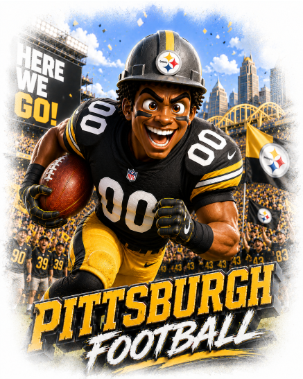 Pittsburgh Steeler Football Fan Short Sheeve T-Shirt