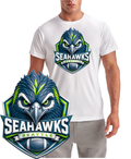 Seattle Seahawks Football Shield Mascot Short Sleeve T-Shirt