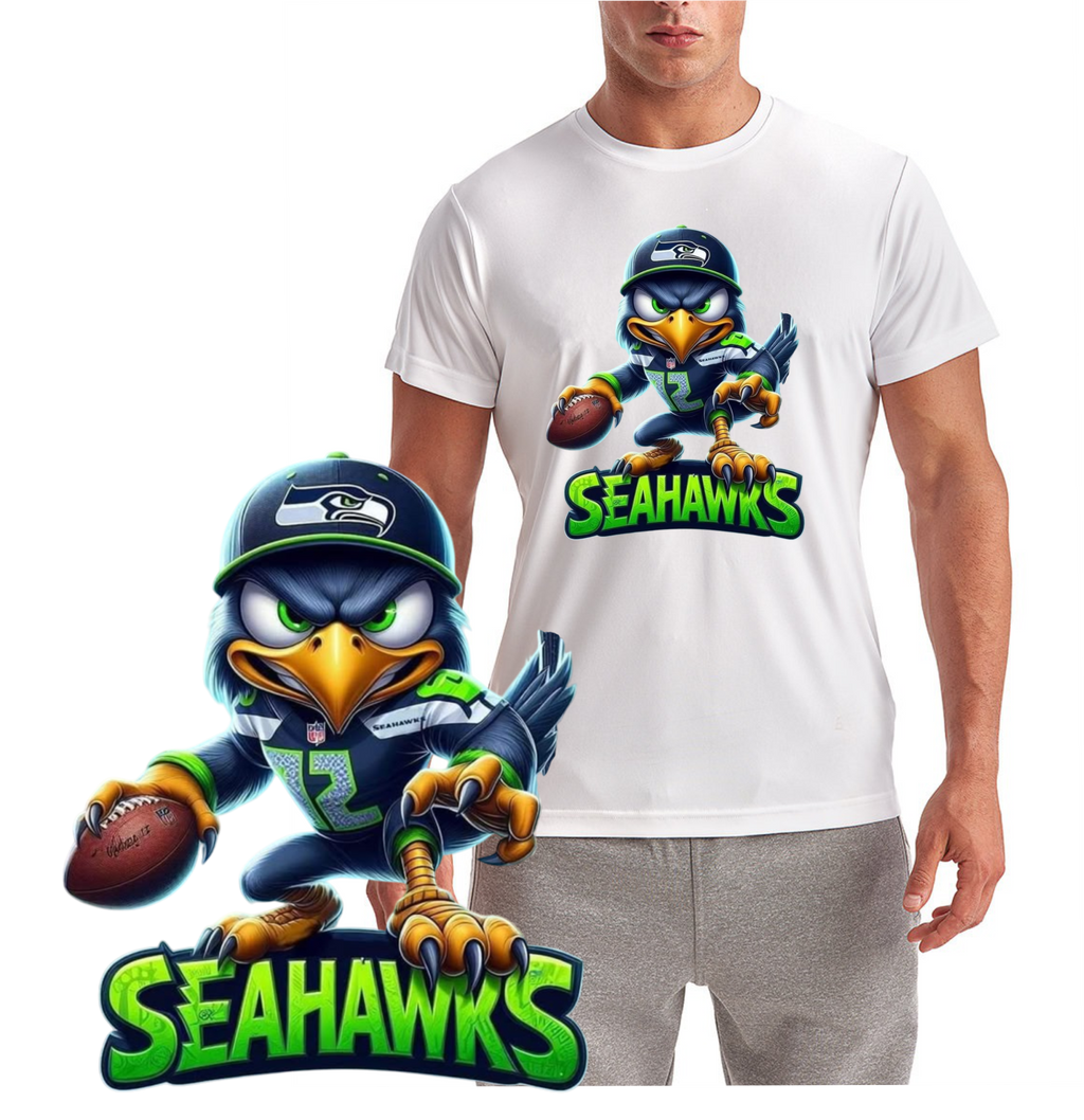 Seahawk Football Mascot Short Sleeve T-Shirt